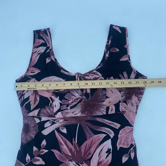 Style Midnight Velvet Dress Size Medium Midi Dress Floral Fairy Sharkbite Hem - Picture 9 of 13